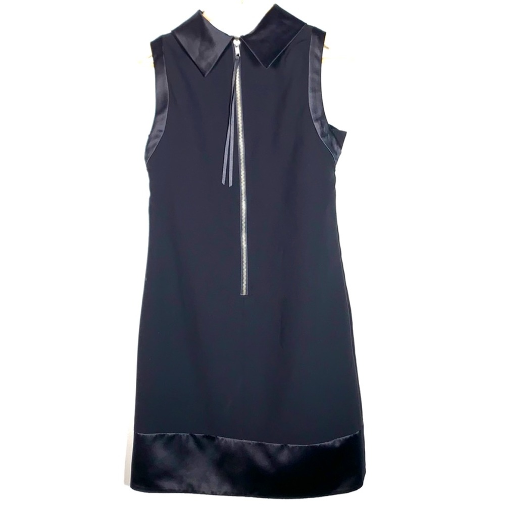 Vera Wang Simply Black Tuxedo Midi Short Wednesday Movie Addams Dress High Neck - Picture 1 of 5